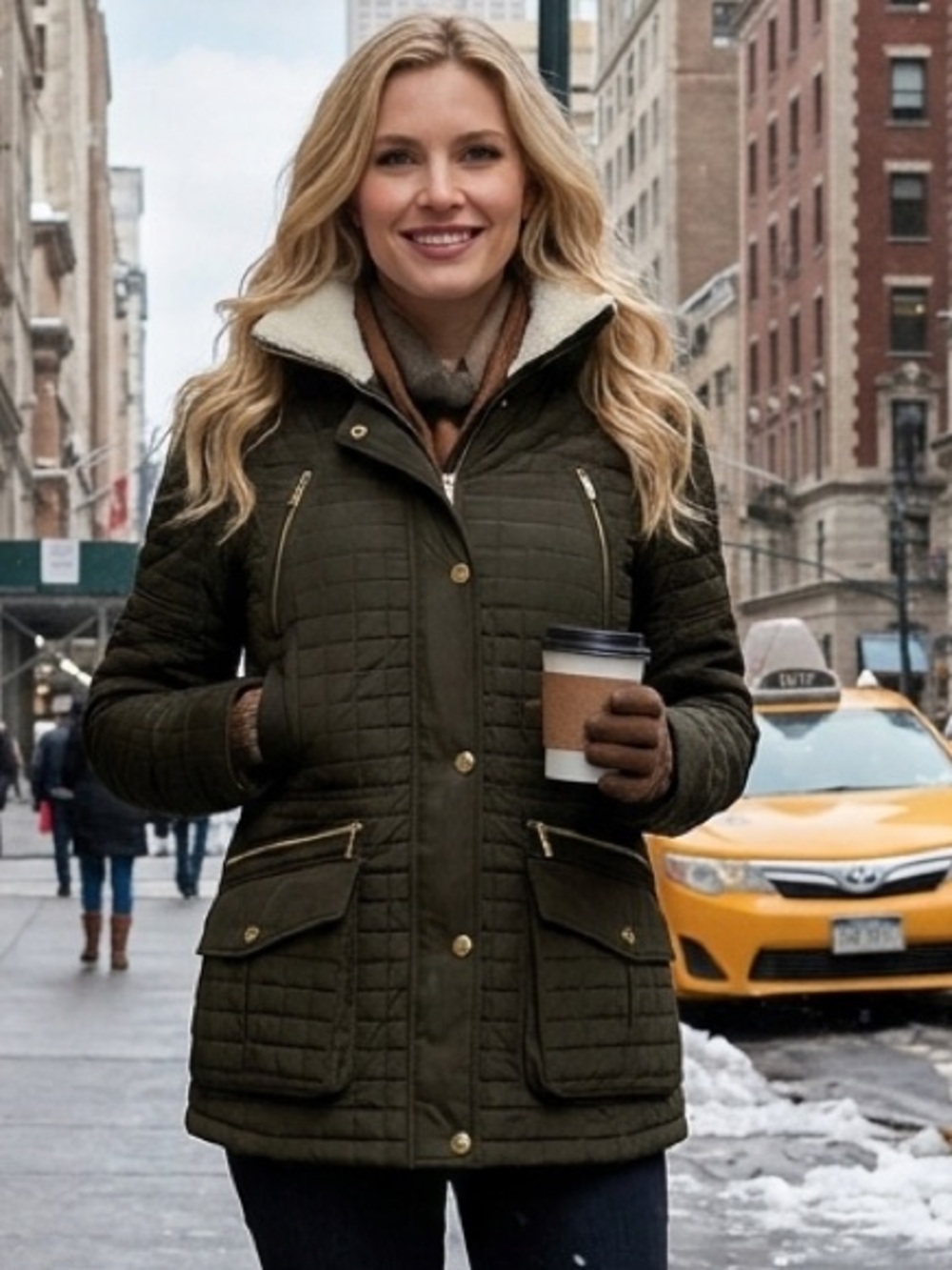 Michael Kors Quilted Winter Utility Jacket in Olive